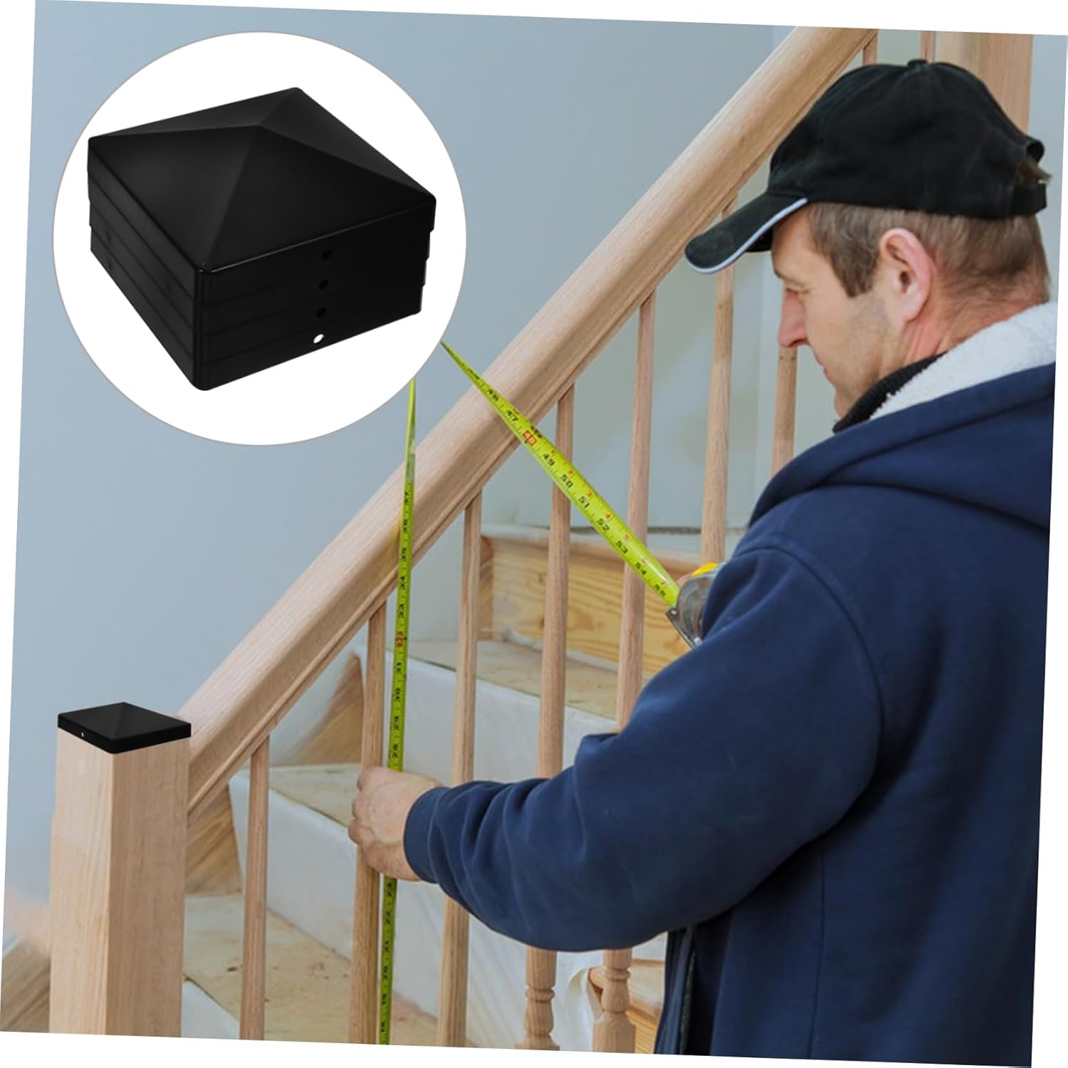 Mikikit 20sets Plastic Fence Post Caps Design for Outdoor Use Protects Against Rain Sunlight Fits Posts for Decks Mailboxes