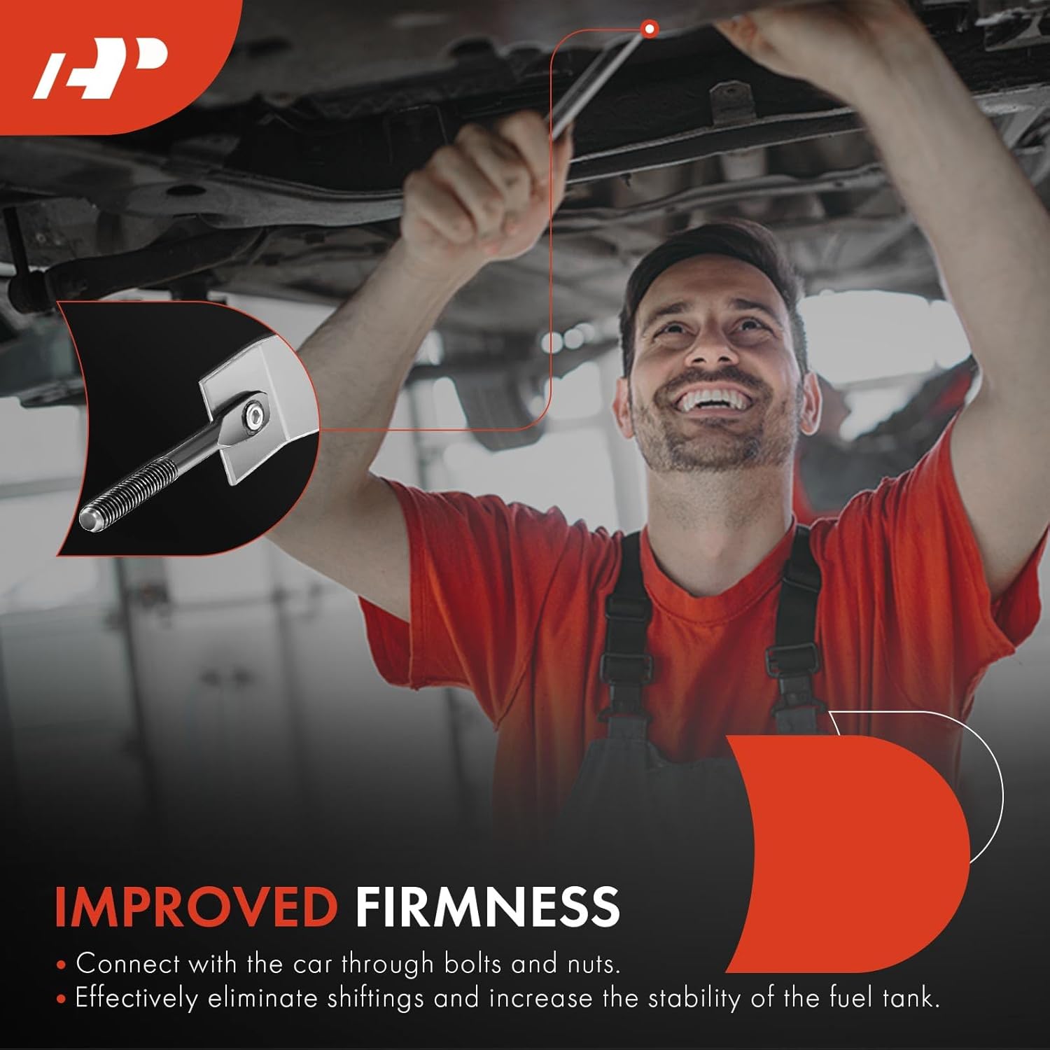 A-Premium Fuel Tank Straps W/ 2PCS Compatible with Jeep Wrangler [YJ Series] 1987 1988 1989 1990 1991 1992 1993 1994 1995 [OHV, 6Cyl 2.5L 4.0L 4.2L]