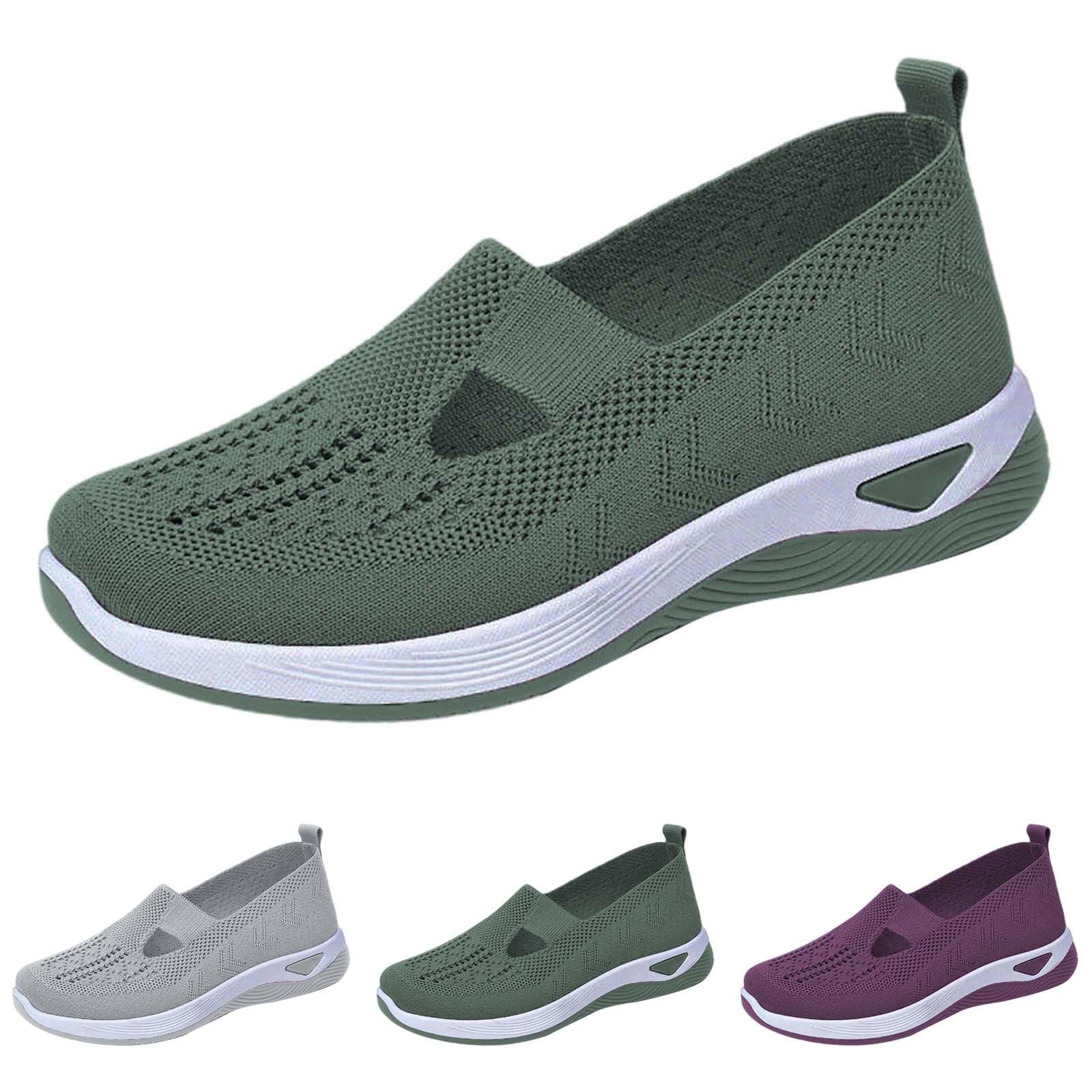 Zapatillas Ortopédicas para Mujer Zapatos sin Cordones Caminar Transpirables Antideslizantes Malla Deporte Senderismo