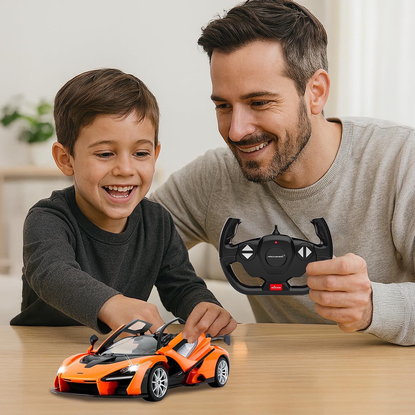 JAMARA 403119 - McLaren Senna 2,4 GHz 1:14 - samochód RC, oficjalnie licencjonowany, do 1 godziny czasu jazdy, ok. 11 km/h, światło LED, ręczne otwieranie drzwi, idealnie odtworzone szczegóły,