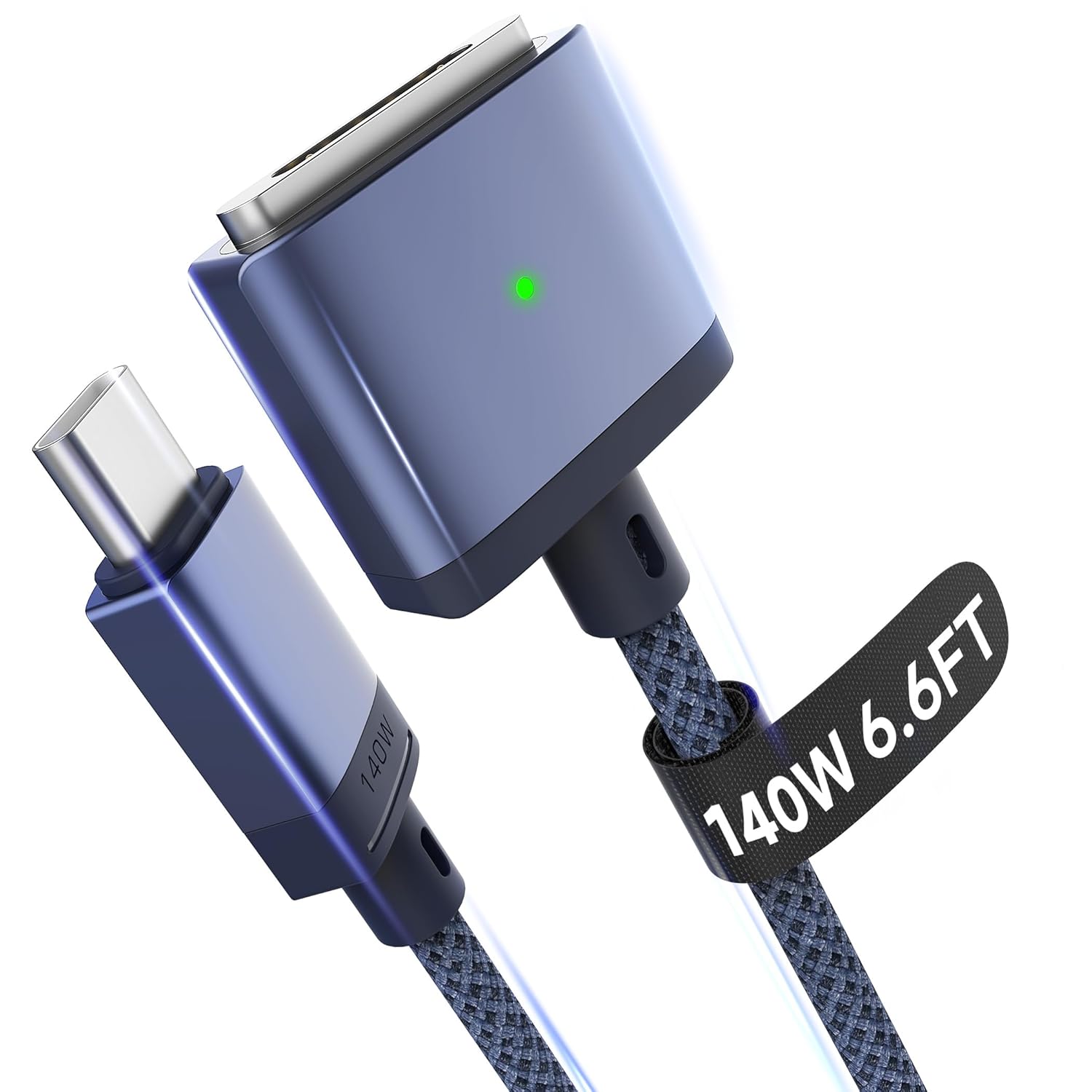 Magnetic 3 Cable USB-C 6.6FT Compatible with M5/M4/M3/M2 MacBook Air Pro Charger, 140W Safe 3 Cable for MacBook Air (13"/15" 2026/2025/2024/2023/2022), Pro (16"/14" 2026/2025/2024/2023/2021), White