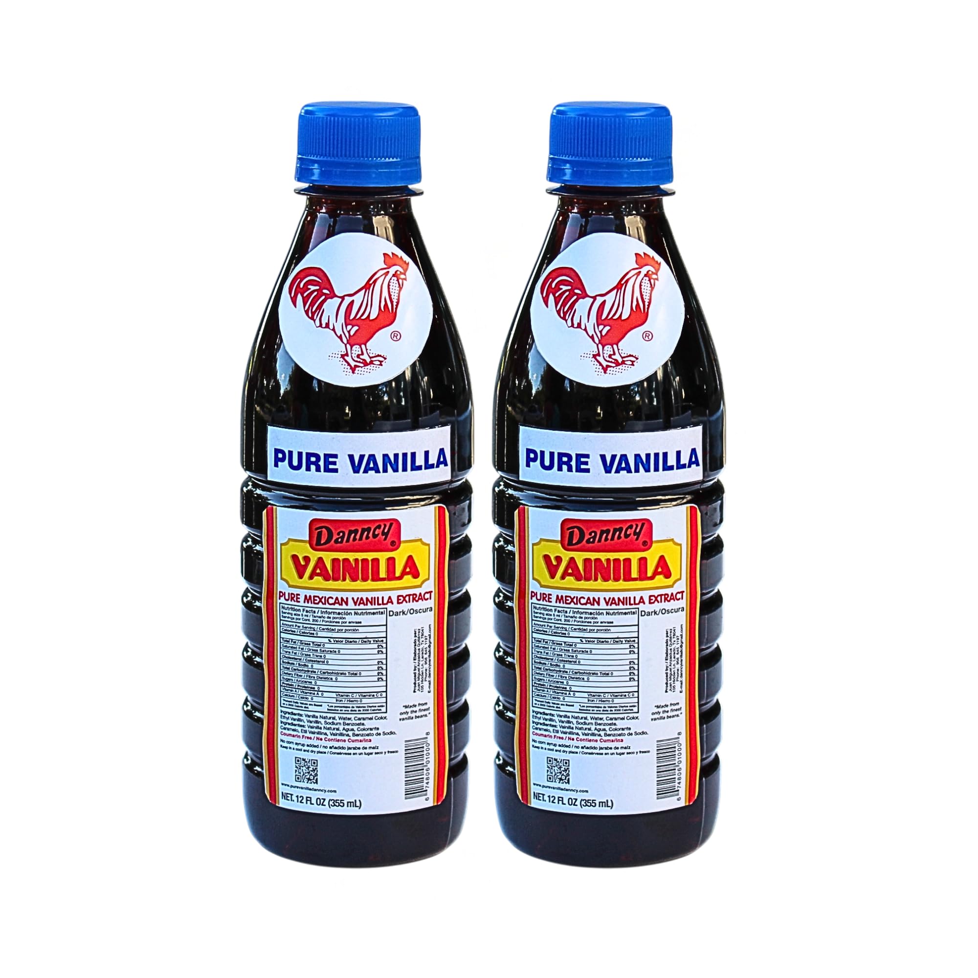 2 X Dark Pure Mexican Vanilla Extract From Mexico 12oz Each 2 Plastic Bottle Lot Sealed