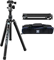 Vista 5 de Sirui Trípode de video de fibra de carbono 2 en 1 Traveler Series con cabezal fluido VA-5 para cámaras, conversión de monopié, capacidad de carga