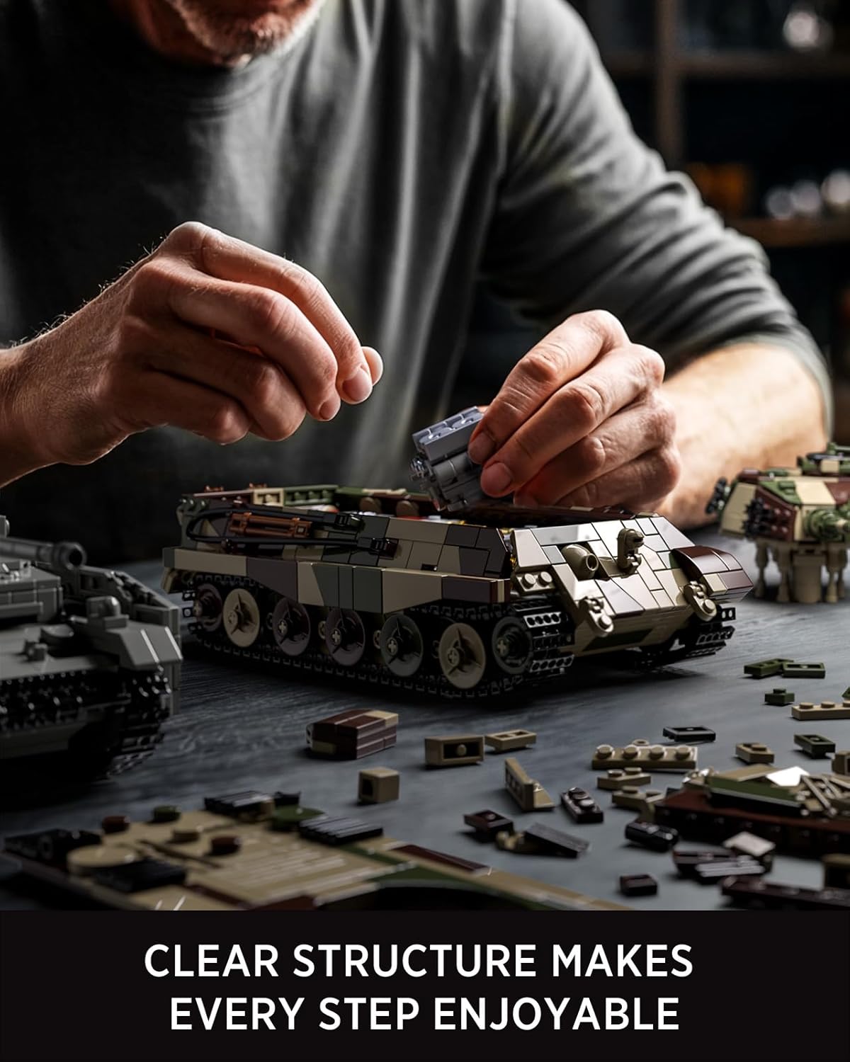 Nifeliz King Tiger Tank Building Set, WW2 Military Tank Model Toy for Adults, Collectible Army Display Piece and Gift for Enthusiasts (1,267 PCS, NF10315)