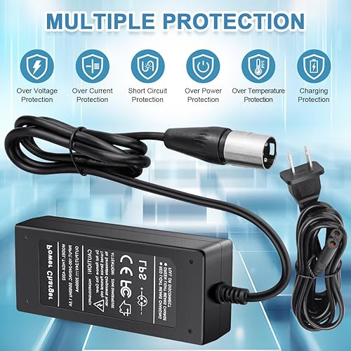 Miniatura 5 de Cargador de batería de scooter eléctrico XLR de 3 pines de 24V 2A para Go-Go Elite Traveller Plus HD US, Pride Mobility Scooter, Ezip Mountain