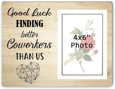 Good Luck Finding Better Coworkers Than Us Picture Frame, Colleague Going Away Photo Frame Gift, Goodbye Farewell Gift, New Job Gift, Fits 4x6 Photo12P137