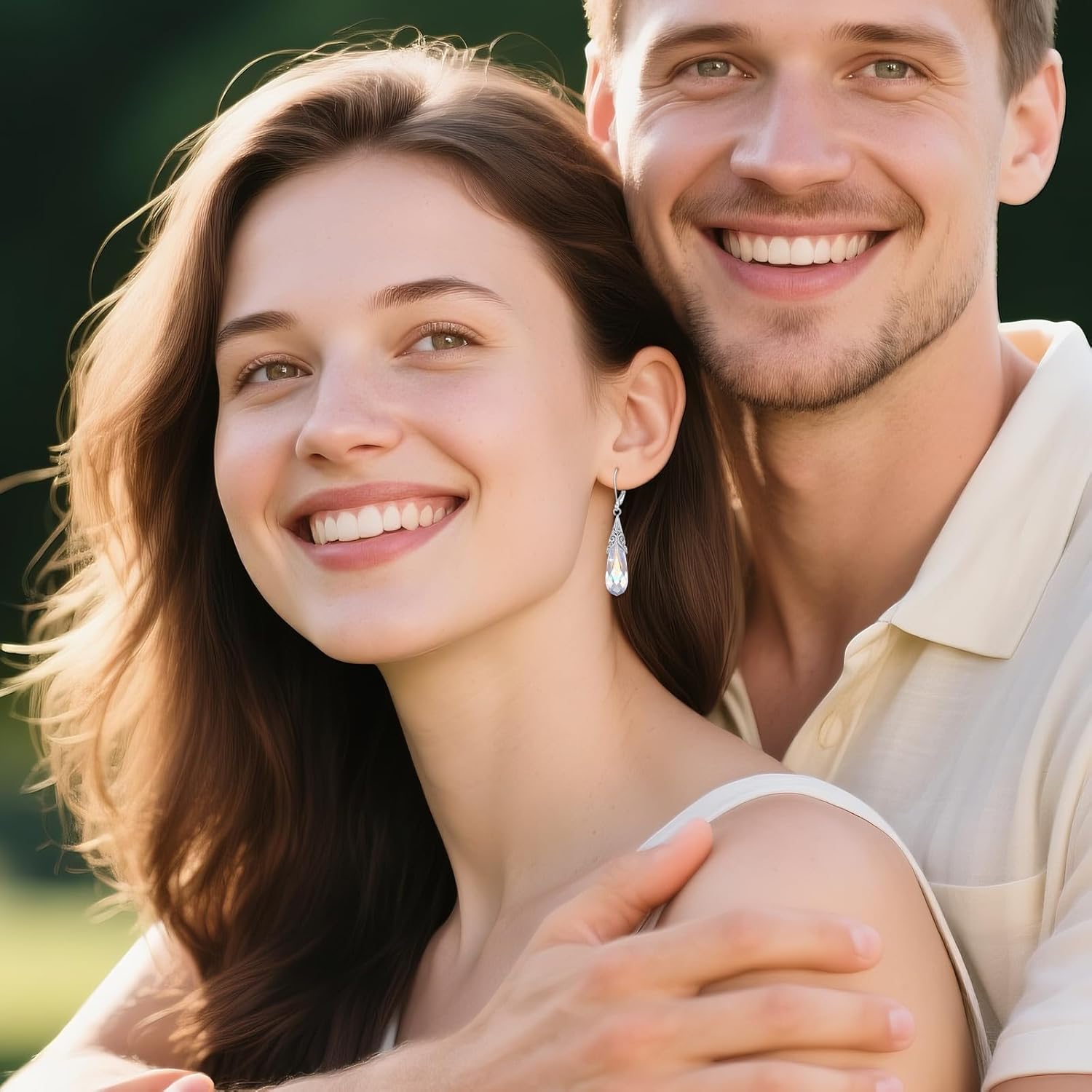 TIGERRIDER Amber/Aurora Borealis/Amethyst/Red Crystal Filigree 925 Sterling Silver Leverback Earrings Teardrop Dangle Earrings Vintage Jewelry Gifts for Women Christmas Birthday - Image 4