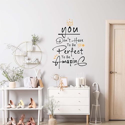 Miniatura 4 de Calcomanías motivacionales  No tienes que ser perfecto para ser increíble, calcomanías de pared para despegar y pegar, citas inspiradoras,