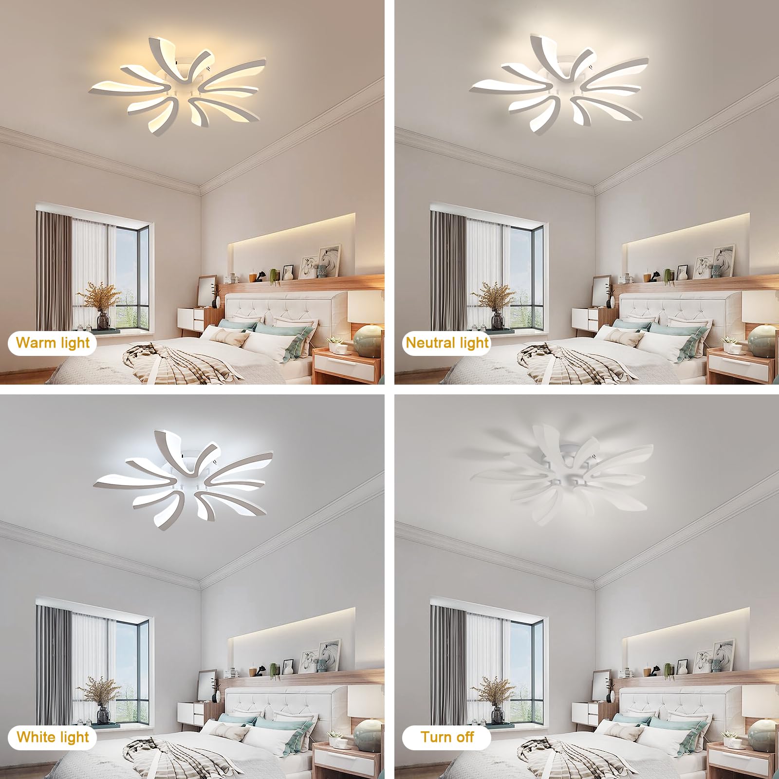 Comely LED Deckenleuchte Dimmbar 48W 5400 lm 3000–6500K 70 cm mit Fernbedienung Acryl Moderne Flache Lampe Weiß für Wohnzimmer Schlafzimmer Küche Büro
