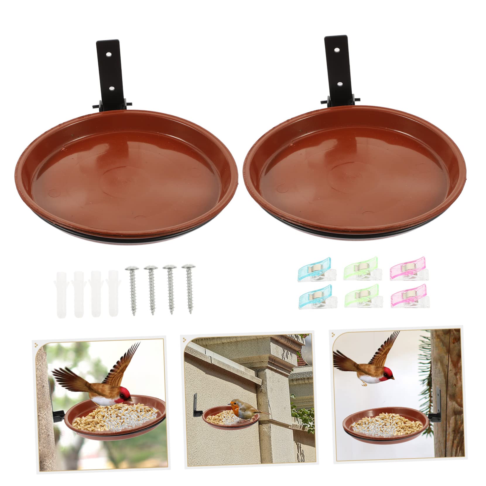 Yardwe 5 Set Mangiatoia Per Uccelli Da Parete Gabbia Mangiatoie Per Uccelli Da Esterno Pesce Persico Mangiatoia Per Uccelli Selvaggio Mangiatoia Solare Per Uccelli All'aperto Plastica