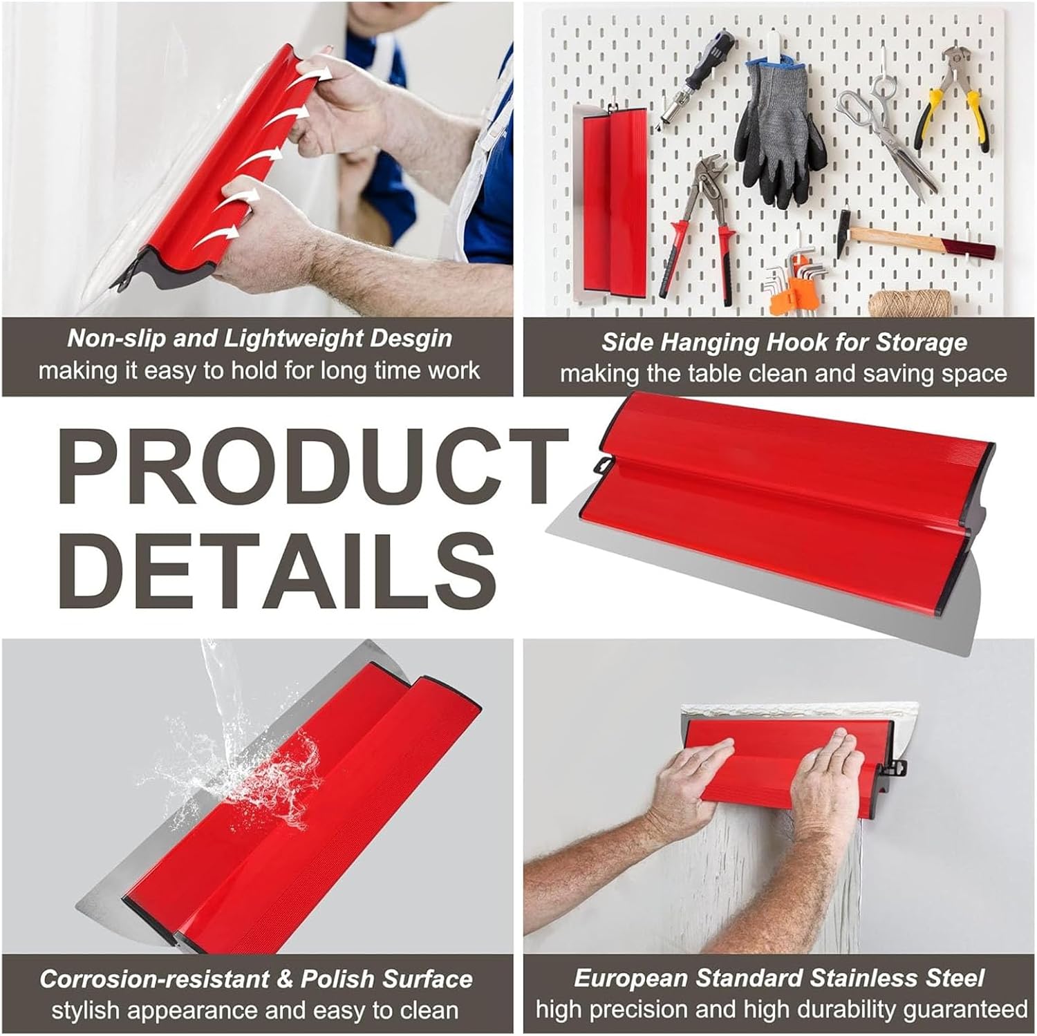 Skimming Blades, Skimming Blade Set Lightweight High Strength Ergonomic Handle for Wall Ceiling