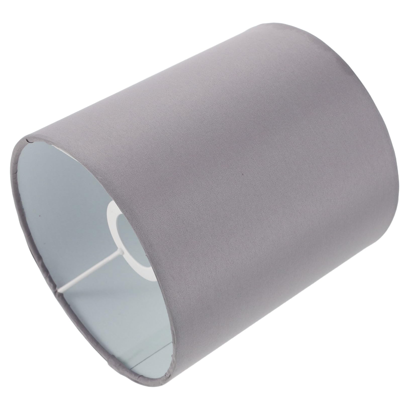 Small Grey Drum Fabric Lampshade for Ceiling Light, Metal Cloth Shade