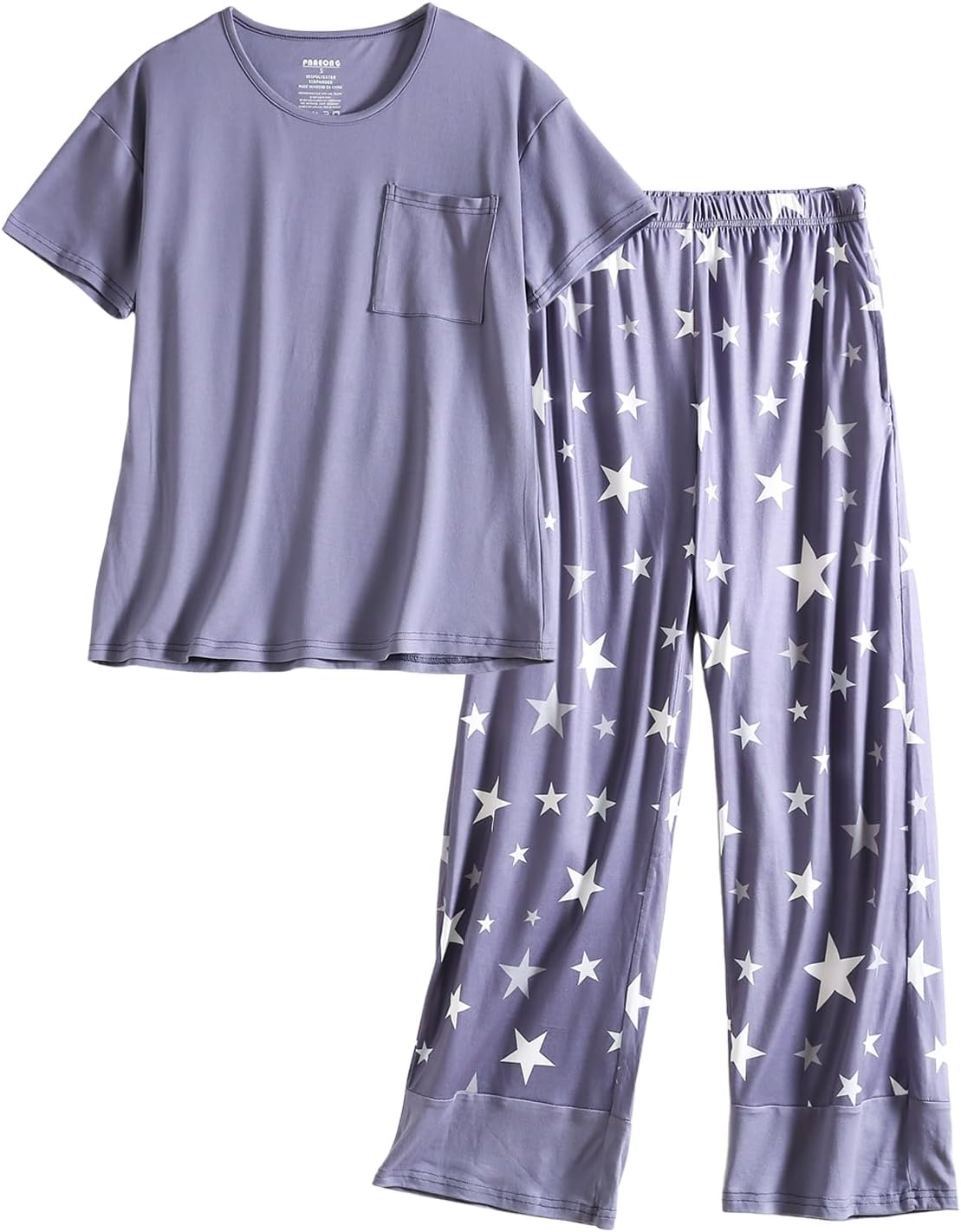 PNAEONG Womens Pajama Sets Comfy Pj Sets Short Sleeve Crew Neck Top and Printd Long Pants Loungewear Sleepwear - Image 9