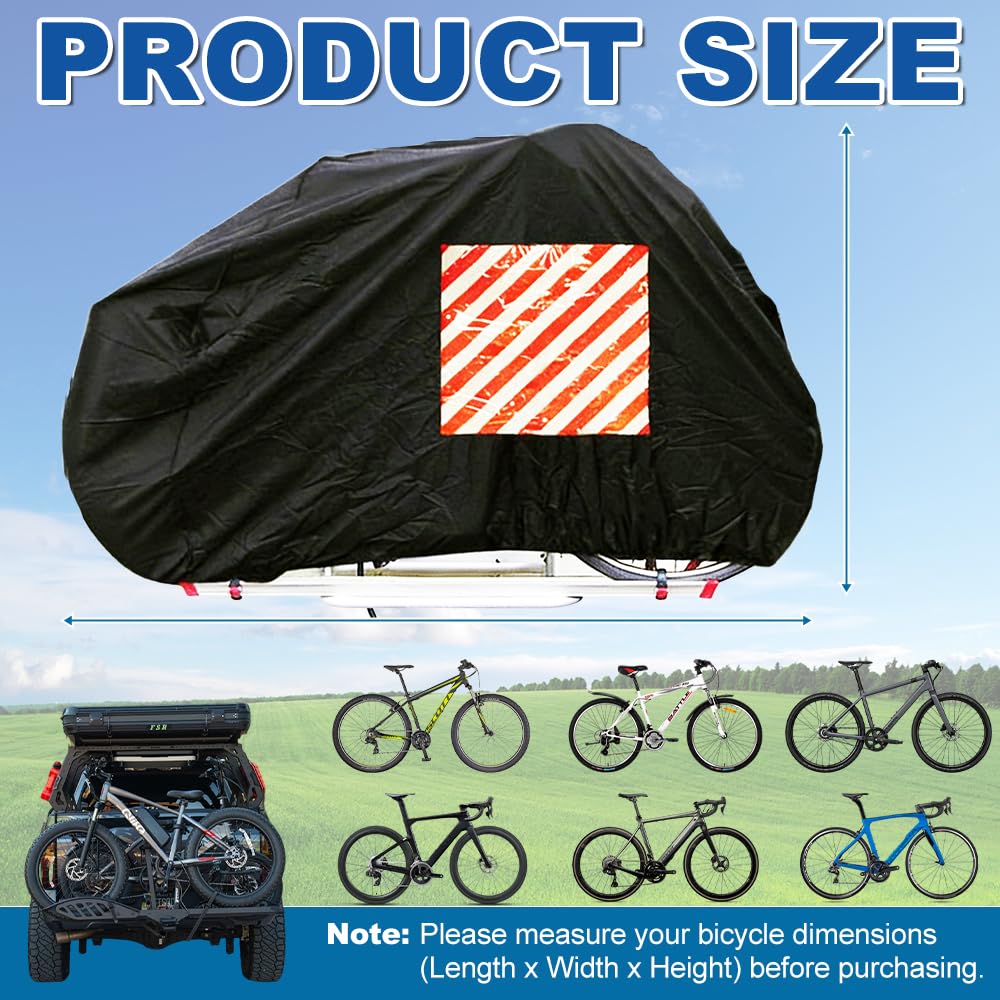 Bache Velo, 420D Oxford Bache Velo Camping car avec Corde de 2.6m, Housse Velo Camping Car, Housse Vélo Exterieur pour Camping, Camping-Car, Porte-Vélos Arrière