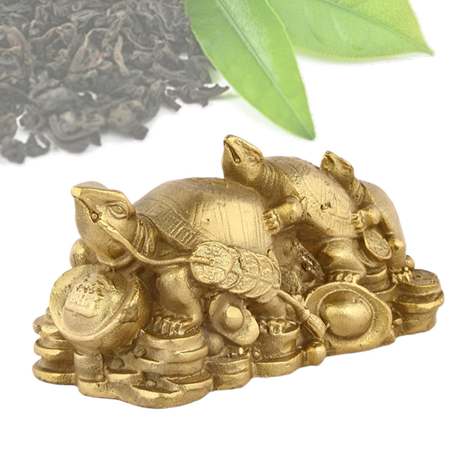 Statue de tortue et petit animal de thé pour décorer un bureau moderne