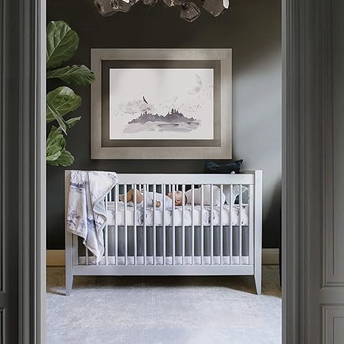 Miniatura 5 de Oilo Sábana para cuna, transpirable, ajustada, jersey de algodón turco, 300 hilos, lavable a máquina, se adapta a cuna estándar (28 x 52 x 6