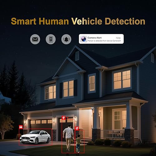 Miniatura 3 de Anpviz Sistema de cámara de seguridad PoE 4K de 16 canales con audio bidireccional, detección de vehículos humanos AI, 12 cámaras de torreta IP con