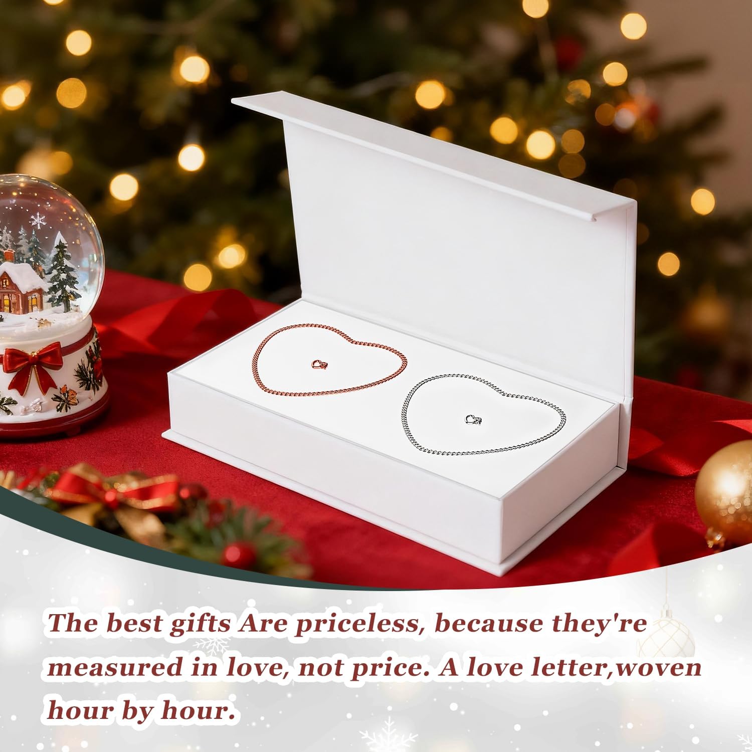 Permanent Bracelet Kit for Couples - DIY Sterling Forever Bracelets Making Set with Locking Heart Clasp, Ideal Gift for Christmas, Anniversary, Valentine's Day & Date Night Activity