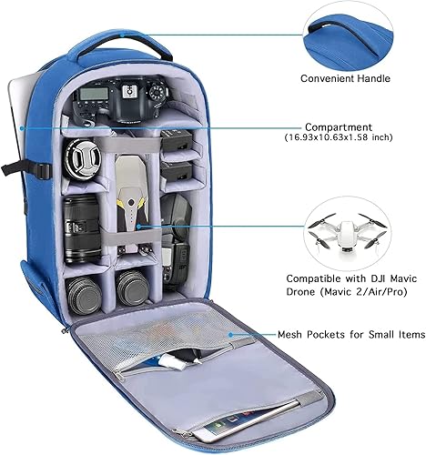 Miniatura 42 de MOSISO Mochila para cámaras réflex digital de un solo objetivo, réflex de un solo objetivo o sin espejo, funda rígida impermeable de 15 a 16