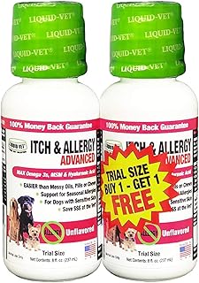 LIQUID-VET K9 Itch & Allergy Advanced Formula, Anti-Itch & Allergy Support with Omega-3s Fish Oil, MSM, Vitamin E, and Hya...