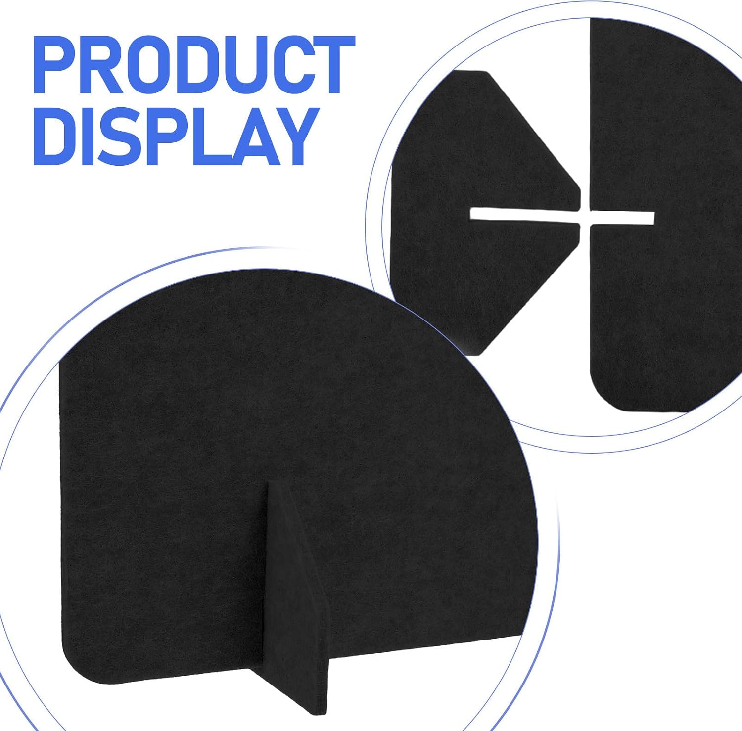 2pcs Black Felt Desk Divider with Support Feet for Office and Dorm Use | Freestanding Privacy Panel, Noise Reducing Partition, Minimalist Design