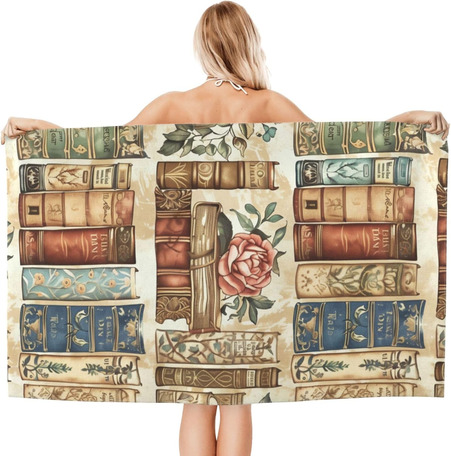 Microfiber Beach Towel, Rose Book Beach Towels 32x52in,Quick Dry, Sand Free, Ultra Soft & Oversized Towel for Travel, Outdoor, Bathroom, Swimming - Ideal for Pool, Camping, Yoga, or Gift Decor