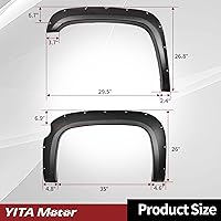 Vista 6 de YITAMOTOR Guardabarros delantero y trasero compatibles con Chevy Silverado 1500 2007-2013 (solo apto para cama corta de 69.3 pulgadas)