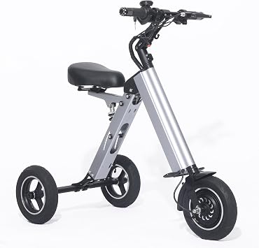 TopMate ES32 Electric Scooter 3 Wheels Foldable with Seat for Adults, Light Weight Mobility with Reverse Function and Key Switch, 10 Inch Pneumatic Tires Scooter
