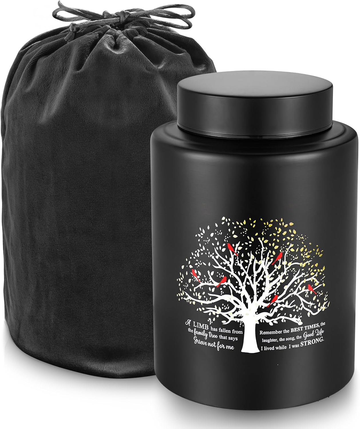 SOITIS Up to 140 lbs Medium Urn for Adult Human Ashes - 7.3 Inch Decorative Stainless Steel Cremation Urn, Big Keepsake Memorial Life Tree