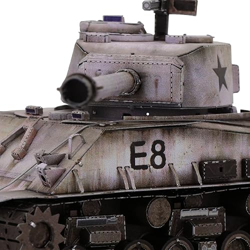Miniatura 6 de MU Rompecabezas de metal 3D Sherman tanque mediano, 169 piezas de regalo de acero en miniatura para pasatiempos militares, kits de construcción