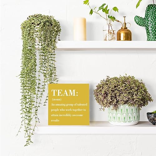 Miniatura 18 de HTBIG Letrero inspirador para decoración de oficina, decoración de escritorio, caja de madera rústica, negra, bloque de madera, placa para hogar