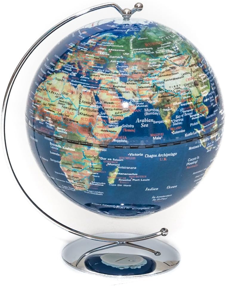 Bello Games New York, Inc. Globo de escritorio iluminado azul de 5 pulgadas