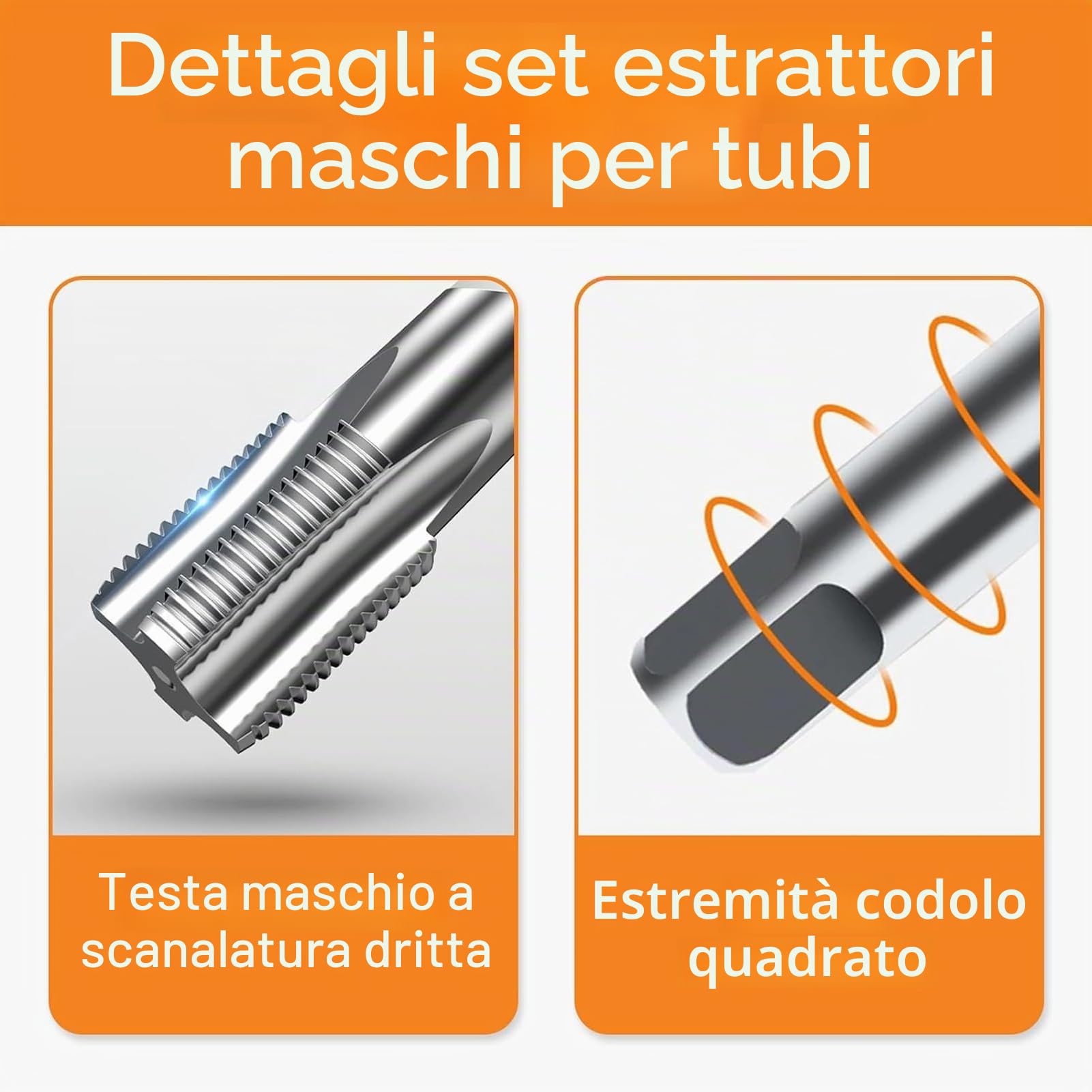 Set di Rubinetti per Tubi NPT 5 Pezzi - Set di Filettatura Idraulica in Acciaio Al Carbonio con Custodia npt 3/8 conico maschio Dimensioni 3/4 filettatrice per Maschi a tubo