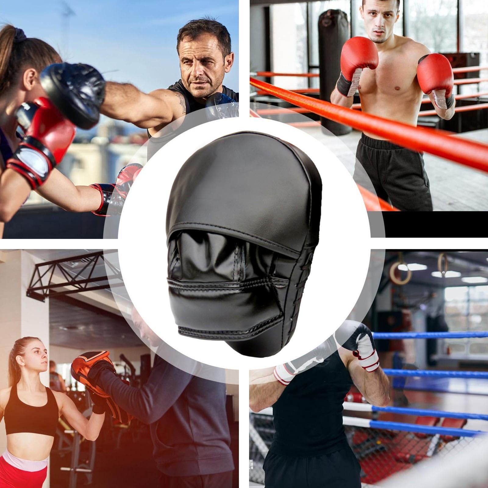 Guanti Boxe 2 Pezzi Guanti Da Messa A Fuoco Curvi - Guanti E Cuscinetti Boxe - Guanti Da Boxe Muay Thai | Per MMA, Kickboxing, Arti Marziali - Punzonatura Imbottita, Coaching Strike Shield