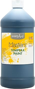 Handy Art Little Masters Tempera Paint, Black, 32 oz Bottle, Bright & Mixable, High Opacity, Washable Colors for Classroom, Students, Kids, Young Artists, Safe & Non-Toxic, Made in USA