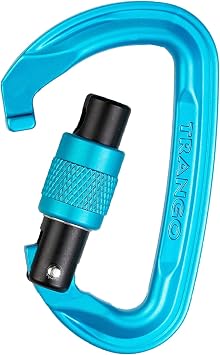 TRANGO Superfly Evo Screwlock Carabiner - Lightweight Locking Carabiner, Keylock Nose, 26kN, Rock Climbing, Single & 3 Pack