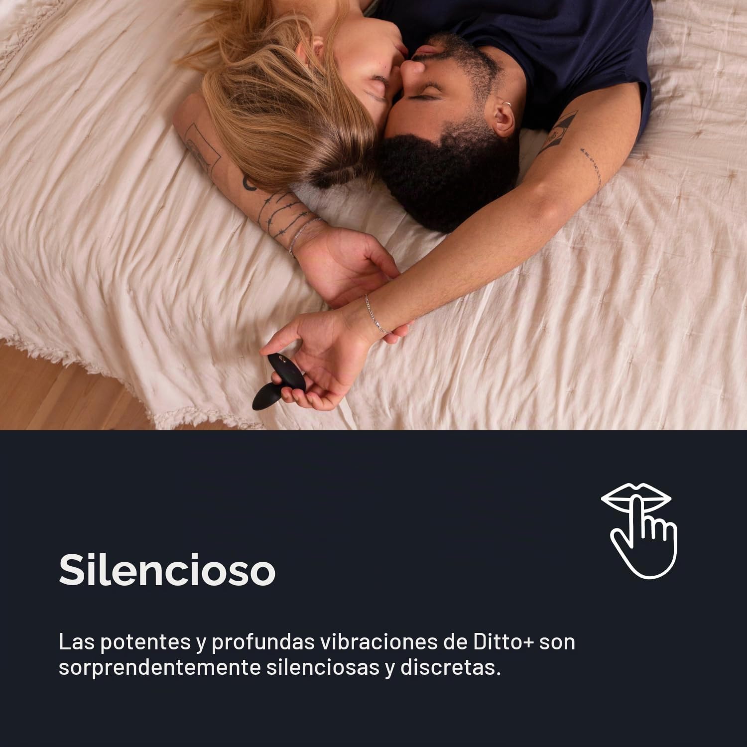 We-Vibe Ditto+ Plug Anal con Vibración – Juguetes para Parejas Adultas con Control por App y Mando – 10 Modos de Vibración – Vibrador Anal de Silicona – Resistente al Agua – Recargable - Negro