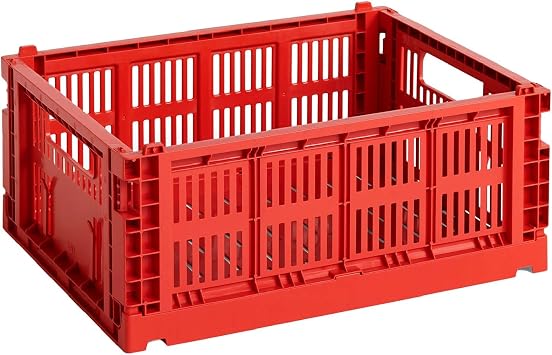 HAY Colour Crate 541462 Transport Box M Recycled Polypropylene Red Dimensions 34.5 cm x 26.5 cm x 14 cm