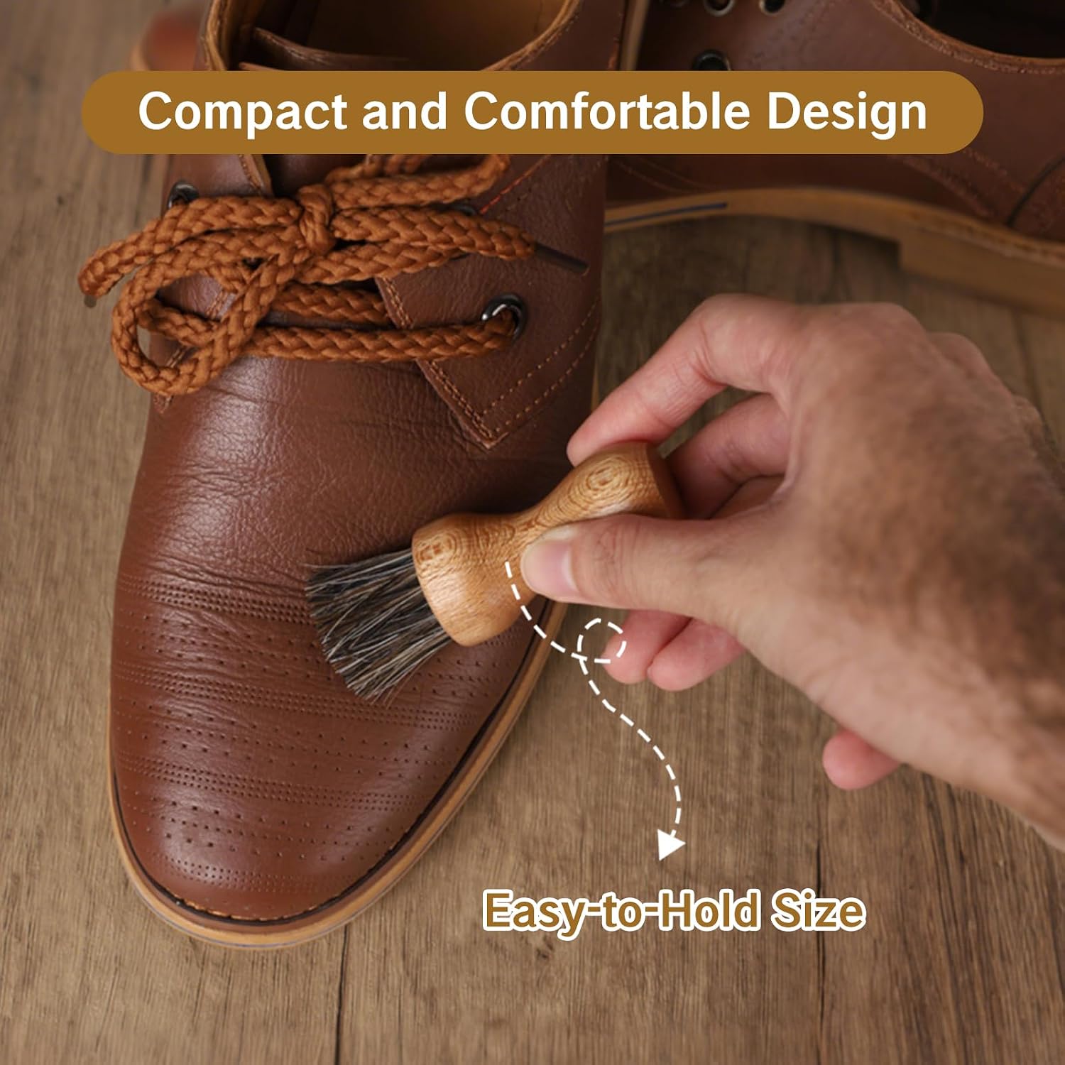 2 Packs Show Polish Applicator Horsehair Shoe Brush Set Horse Hair Applicator Brushes for Leather Shoe Care Shine Polish Tools for Boots Clean Brush for Shoes