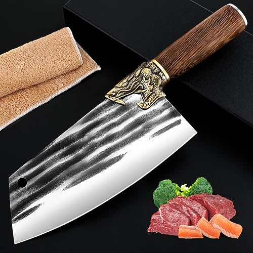 Cuchillo de cuchilla de carne picador profesional de carnicero de acero inoxidable hoja resistente para cocina en el hogar y restaurante