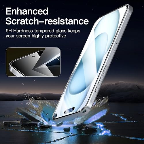 Miniatura 115 de NEW'C - Paquete de 3 protectores de pantalla para iPhone 14, iPhone 13, iPhone 13 Pro (6.1 pulgadas), protección mejorada de vidrio templado