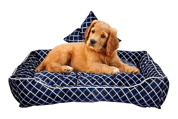 slatters be royal store Rectangular Shape Reversable Dual (Multi-Color) Color Ultra Soft Ethnic Designer Velvet Bed for Dog/Cat (Export Quality) Medium