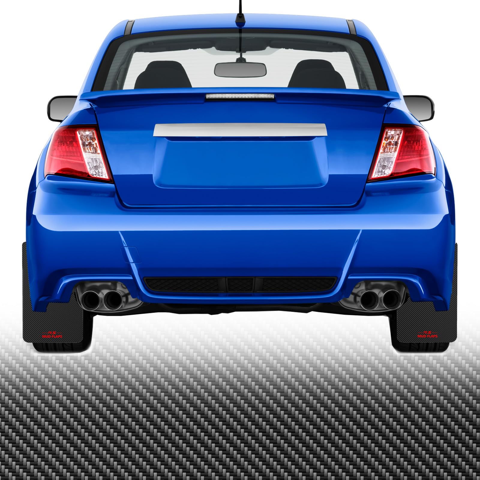 XUKEY 4 pz Universale Parafanghi 36x21cm nero per Auto SUV Van Hatchback UTV ATV Anteriore Posteriore Fango Flaps Paraspruzzi Parafanghi con Hardware ("R.S MUD Flaps"-Lettera)