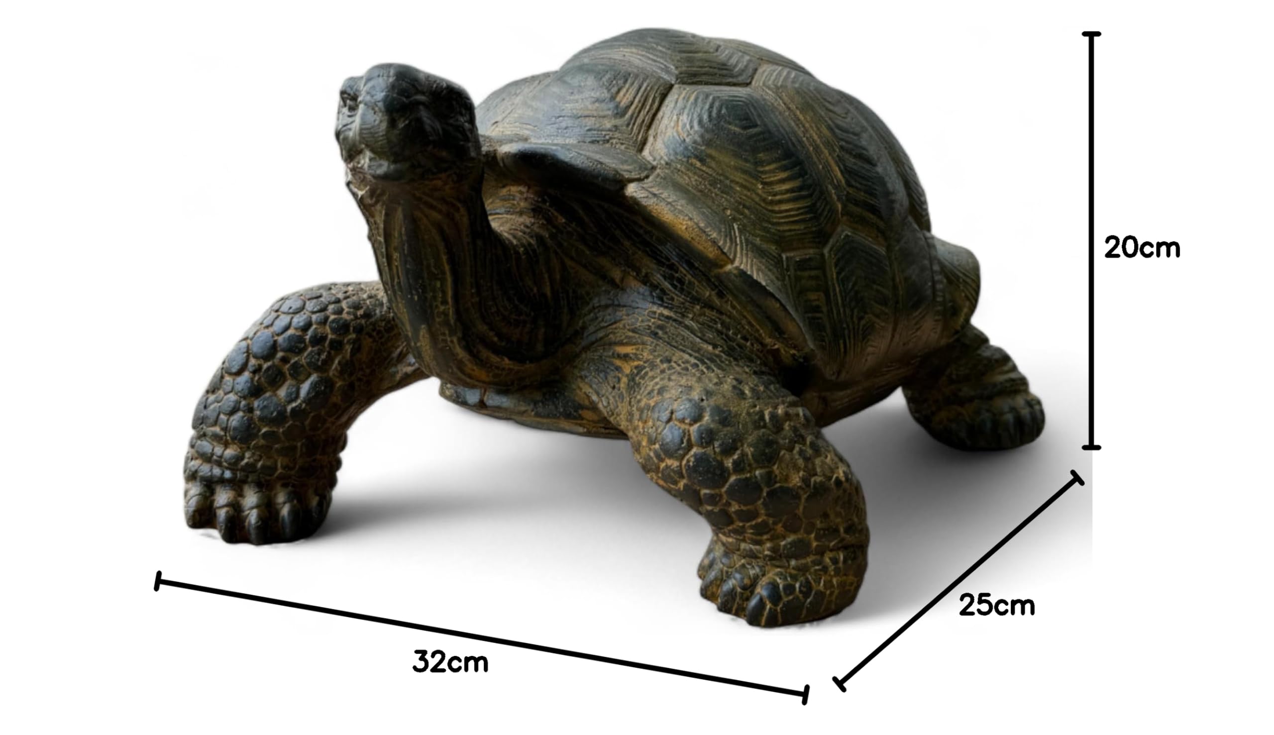 Stein Schildkröten – Pool, Garten, Terrasse - Langlebig und Wetterbeständig – Gelblich aus Glasfaserbeton – 32, 47 und 65 cm (Groß)