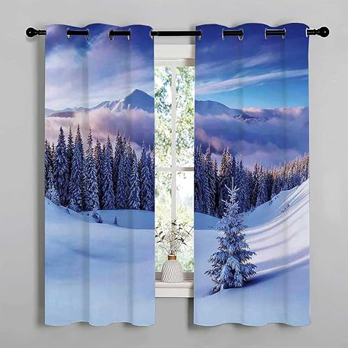 Cortinas para ventanas de comedor, ojales de invierno, cortinas para ventanas de cuarto de 85 pulgadas de ancho por 108 pulgadas de largo, 2 paneles