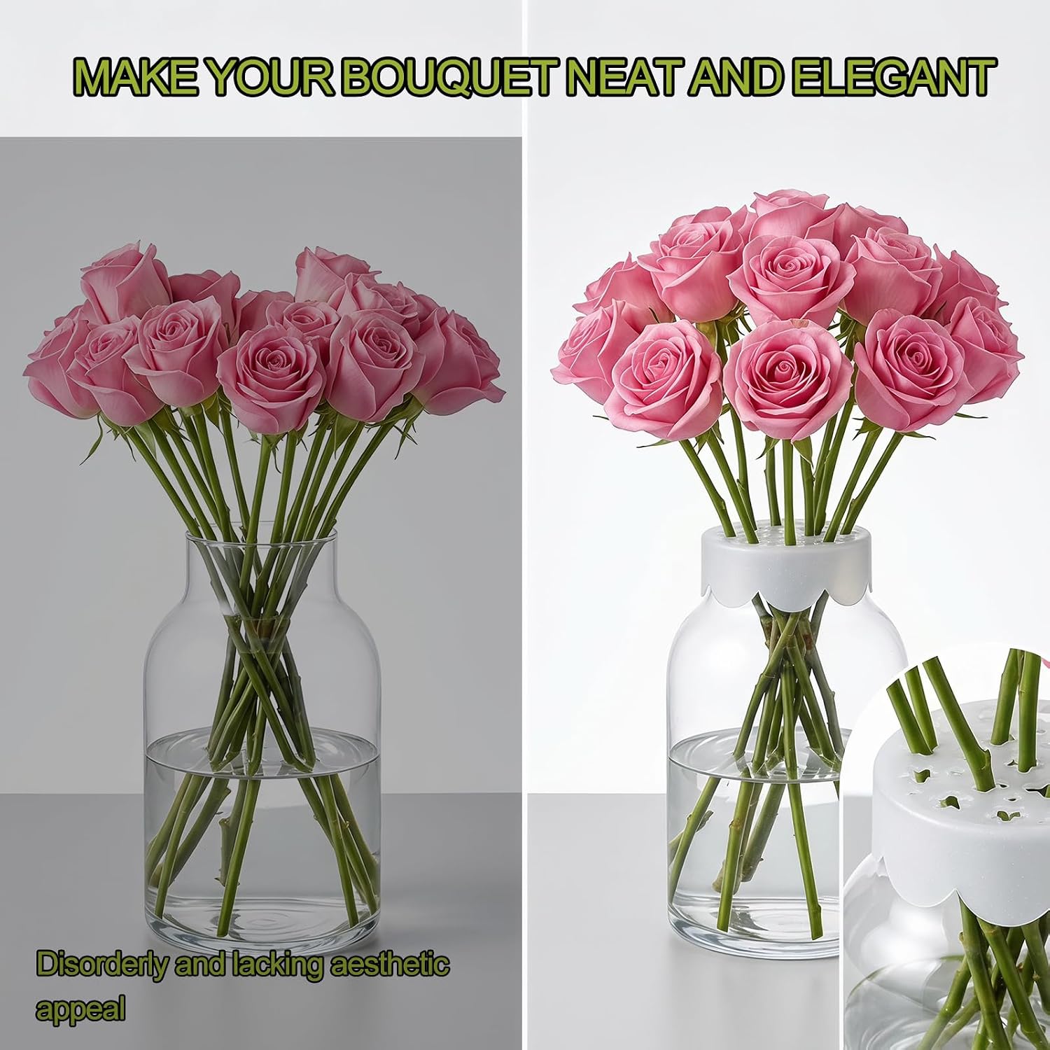 Vase Buddy Reusable Silicone Flower Grid | Sturdy & Waterproof Floral Arranging Frog for DIY Bouquet Holder | Universal Fit, Stretchable & Easy to Use Florist Supplies（2PSC）