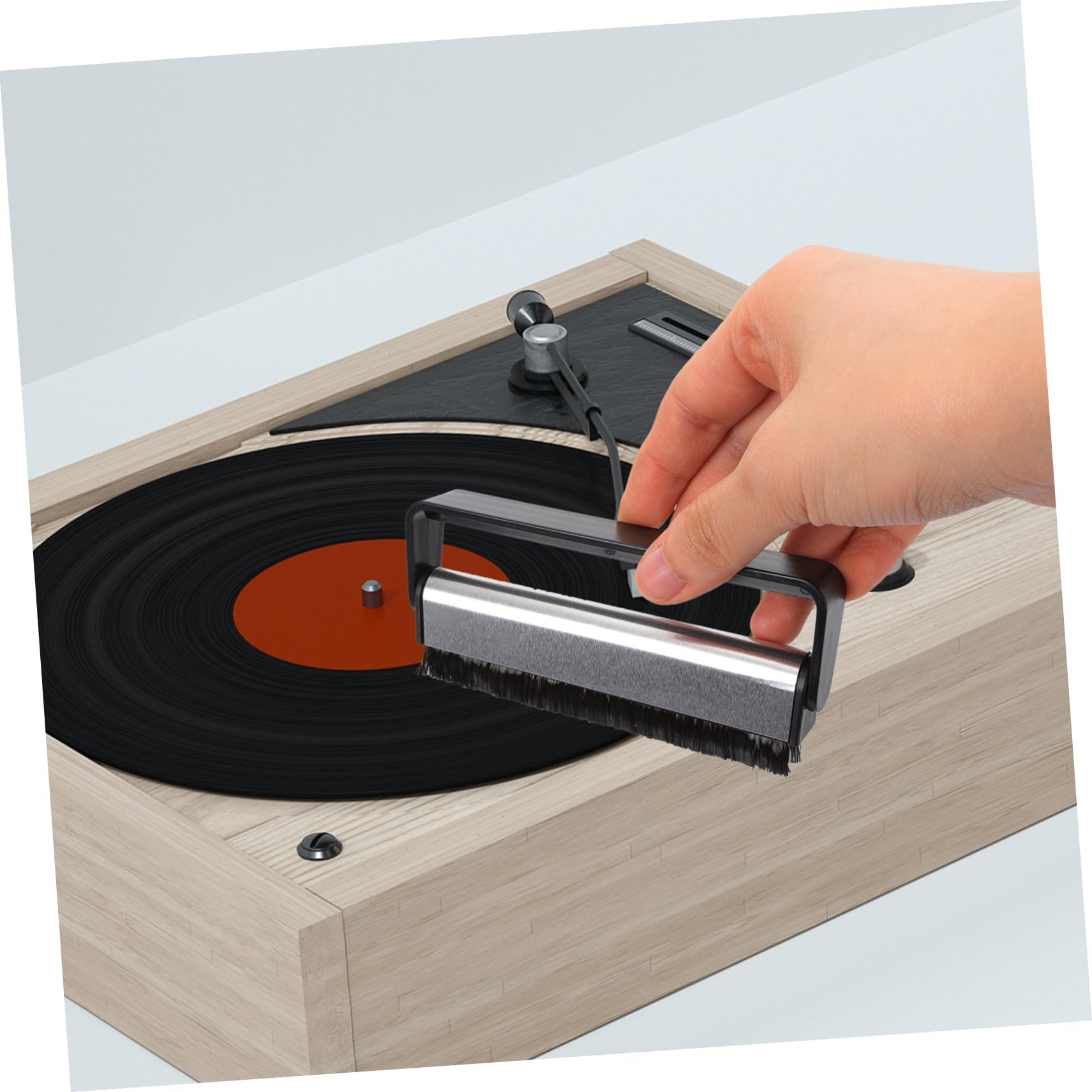 Operitacx Vinyl Record Cleaner Brush -Static Cleaning Tool for Phono and Dj Equipment Essential Record Maintenance Accessory