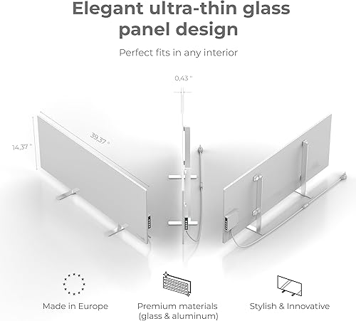 Miniatura 3 de AENO Calentador de panel infrarrojo inteligente con WiFi de 700 W, calentador eléctrico de ahorro de energía, montaje en pared o reddot interior