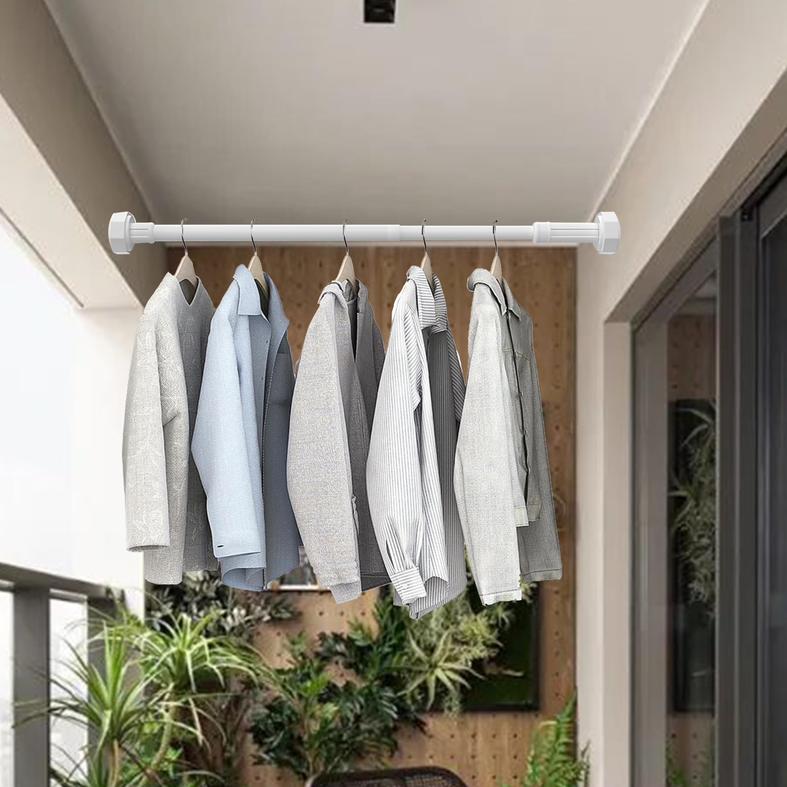 Bitray Barra de cortina de ducha con resorte de 43.3 a 78.7 pulgadas, barra de tensión ajustable para cortinas de ducha, baño o ventana