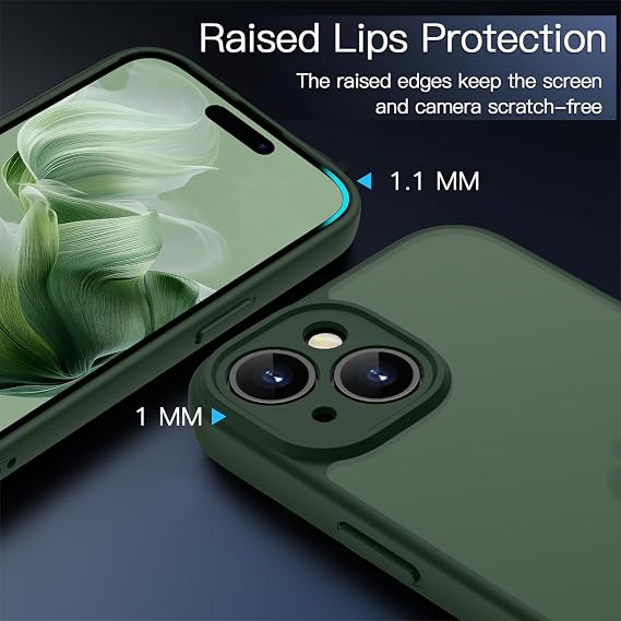 ORDA für iPhone 15 Hülle Vollständiger Kameraschutz Grün